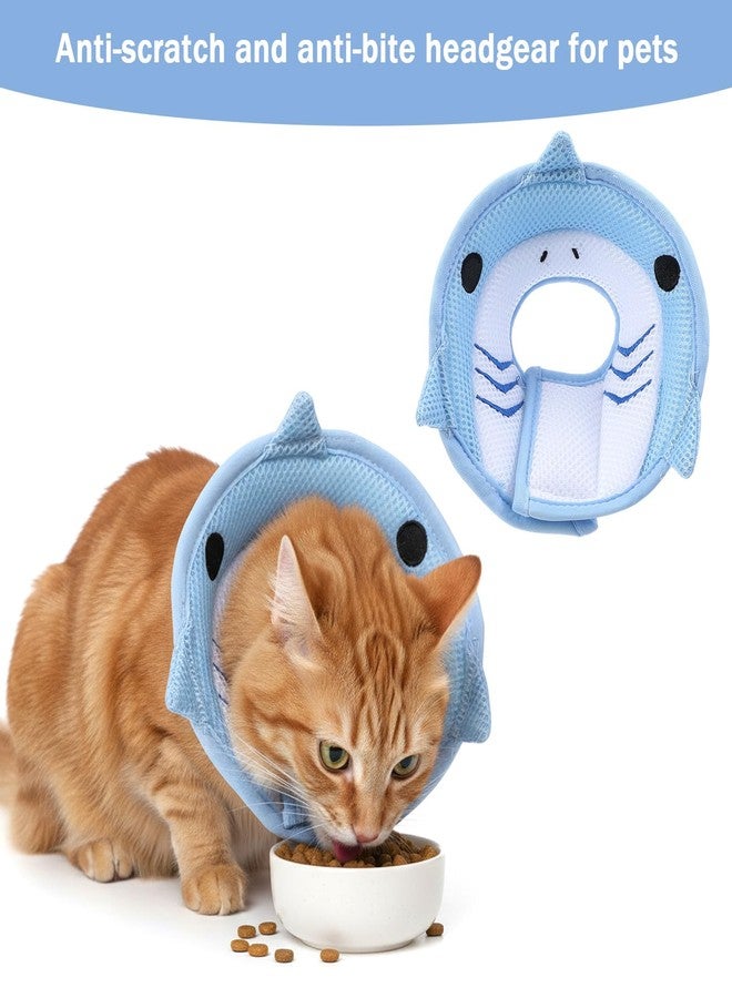 Nogeqi Soft Cone for Cats, Cute Shark Shape Cat Donut Collar, Adjustable Cat E Collar, Lightweight Cats Cones to Stop Licking, After Surgery for Pets Dogs Kittes - Image 4